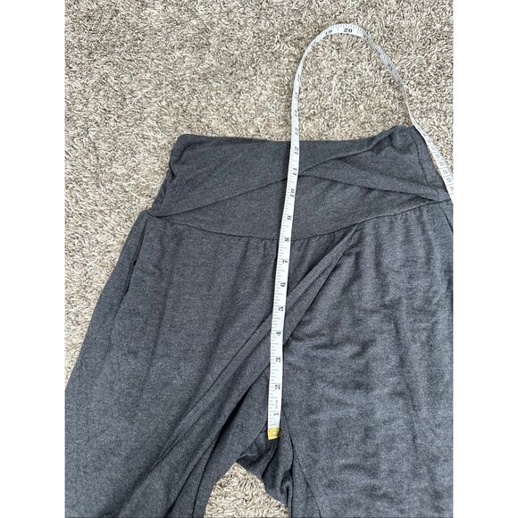 Athleta Wrap Front Lounge Yoga Pant Gray Draped Leg Slits Relaxed Fit XS Stretch - Picture 5 of 12